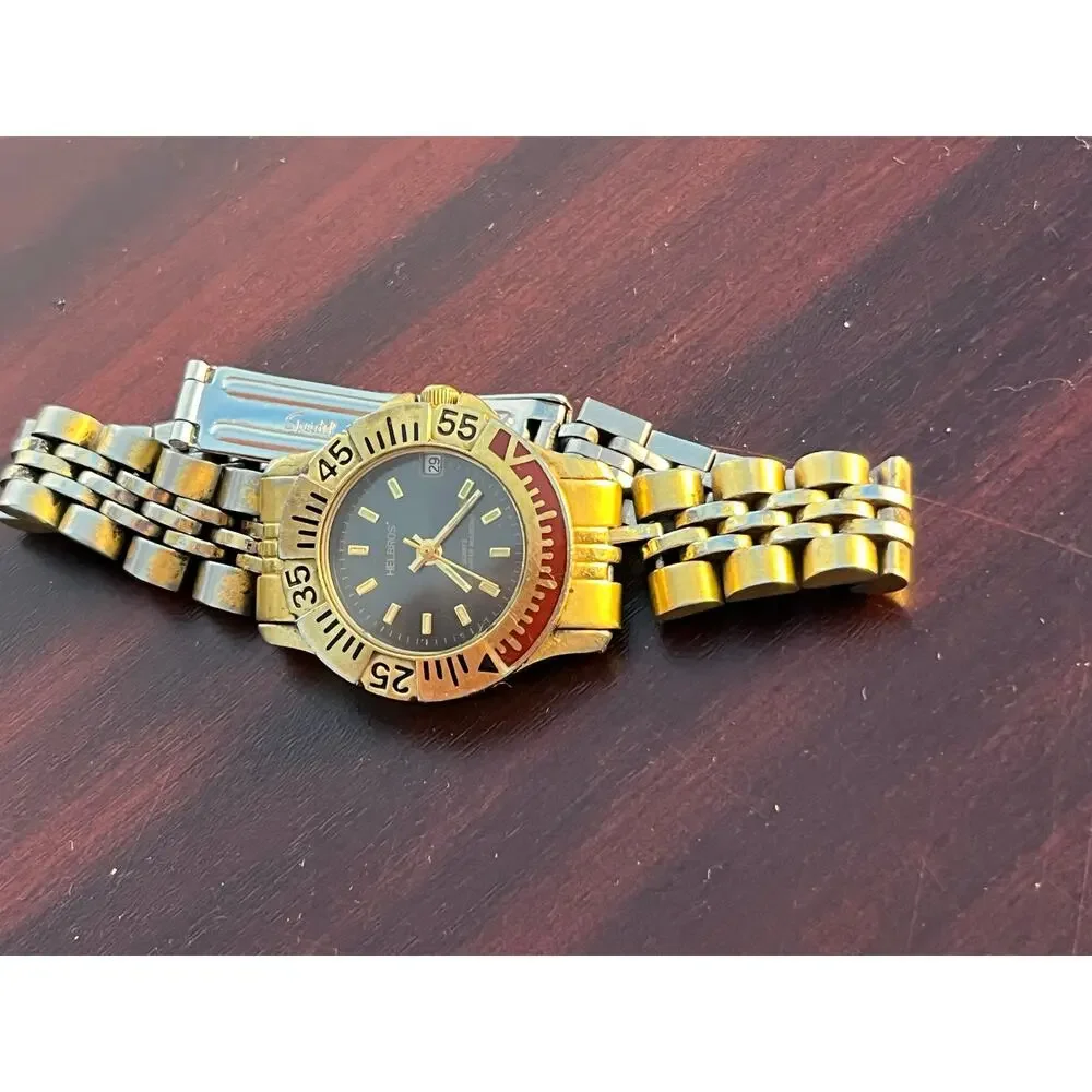 VTG Helbros Quartz Watch Two Toned Water Resistant Not Tested Read